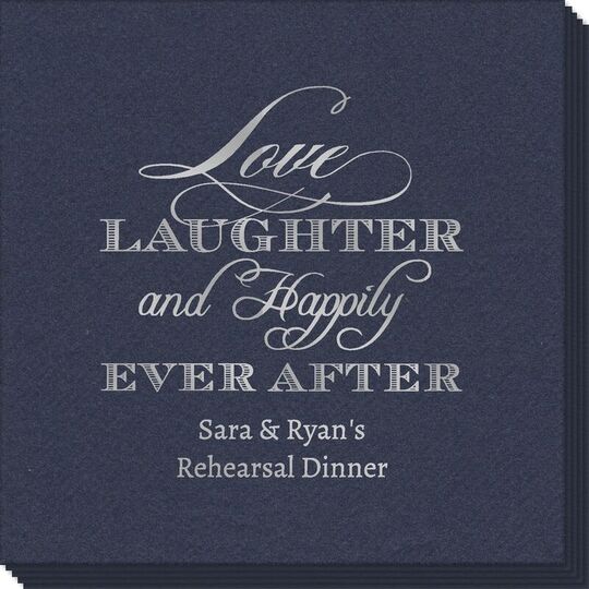 Love Laughter Ever After Linen Like Napkins